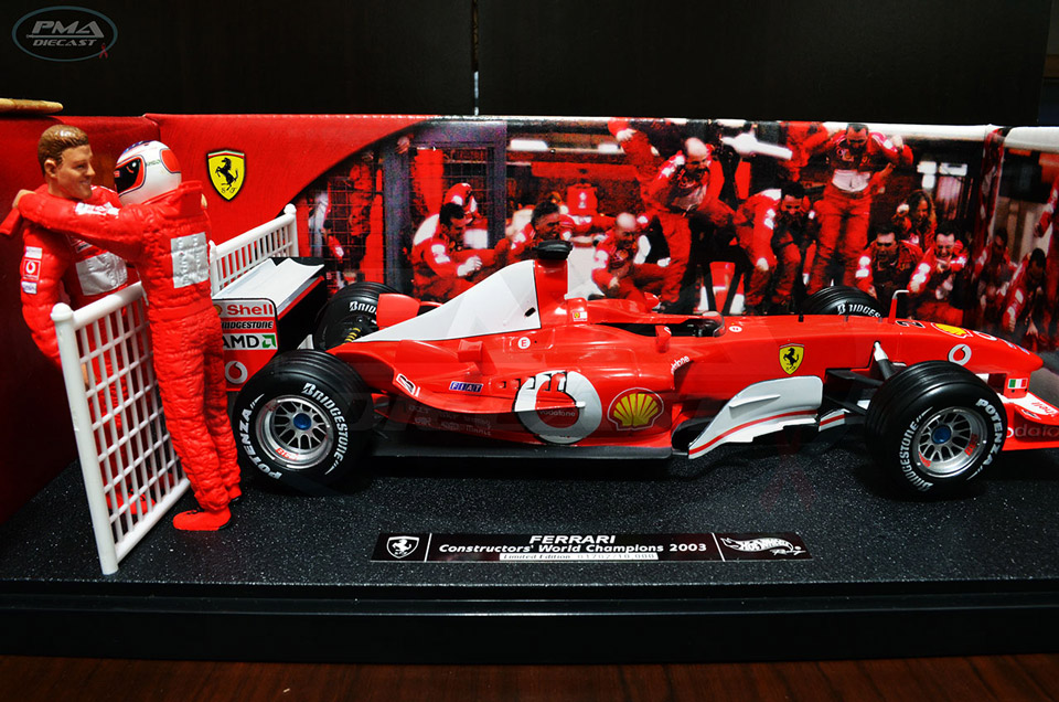 MICHAEL SCHUMACHER, RUBENS BARRICHELLO 2003 FERRARI F2003-GA 1:18